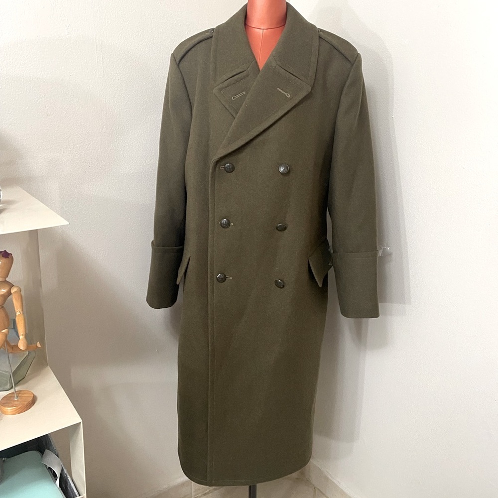 WOOL men’s Military inspired long peacoat